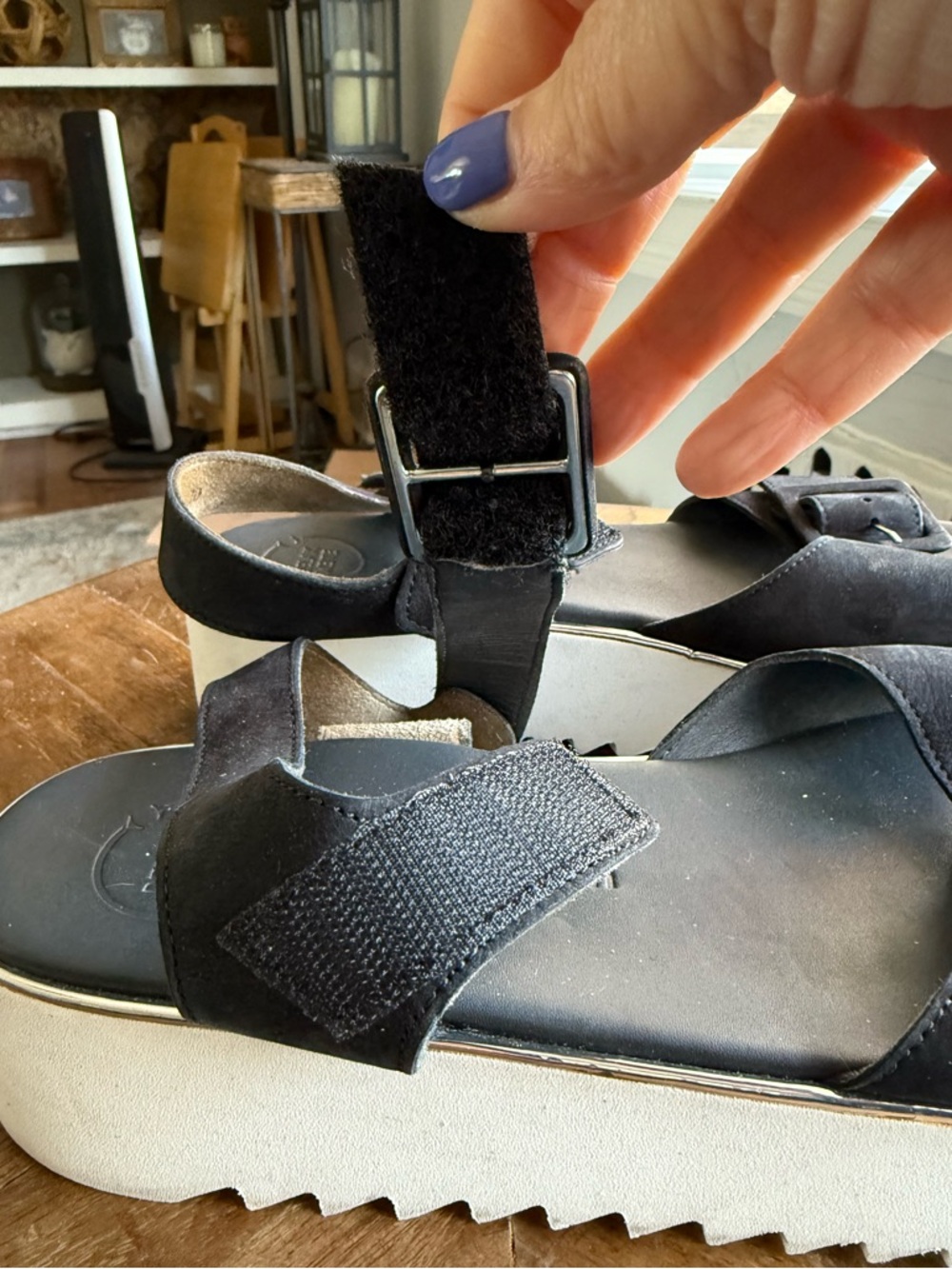Paul Green Leather Platform Sandals 6.5/8.5 US - Picture 4 of 7